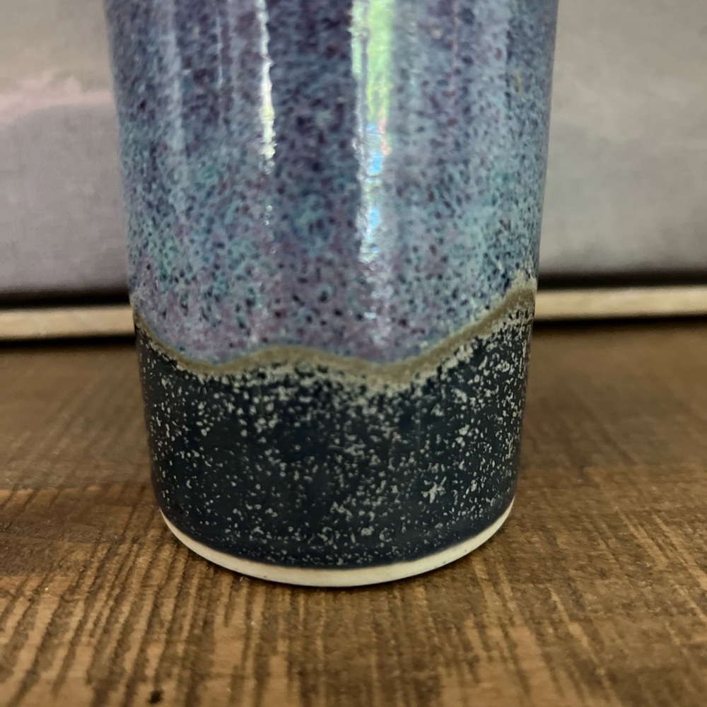 VTG-Bruning Studio Pottery 4.75" Blue Vase - Picture 2 of 7